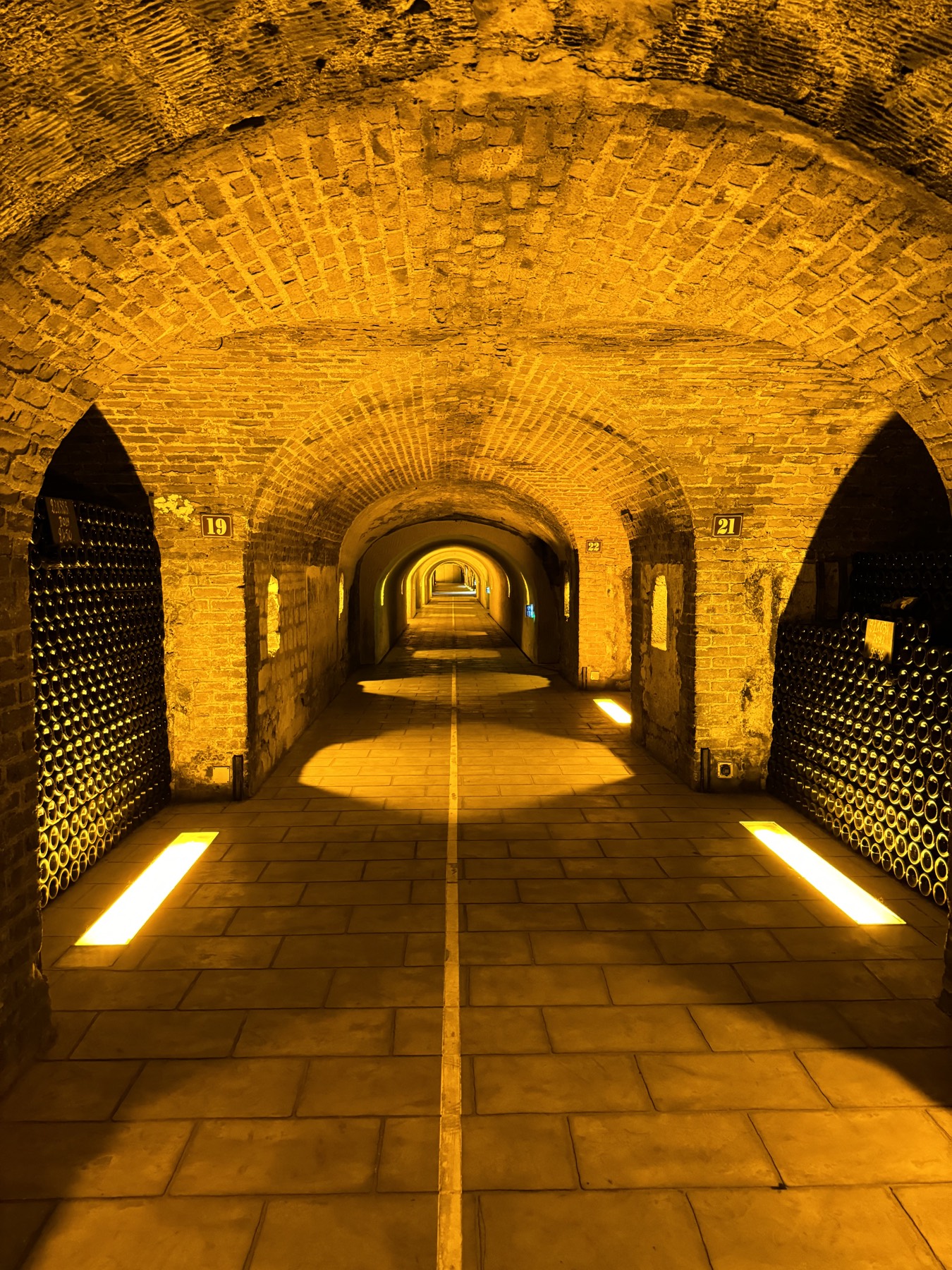 The arched underground cellars at Moët & Chandon