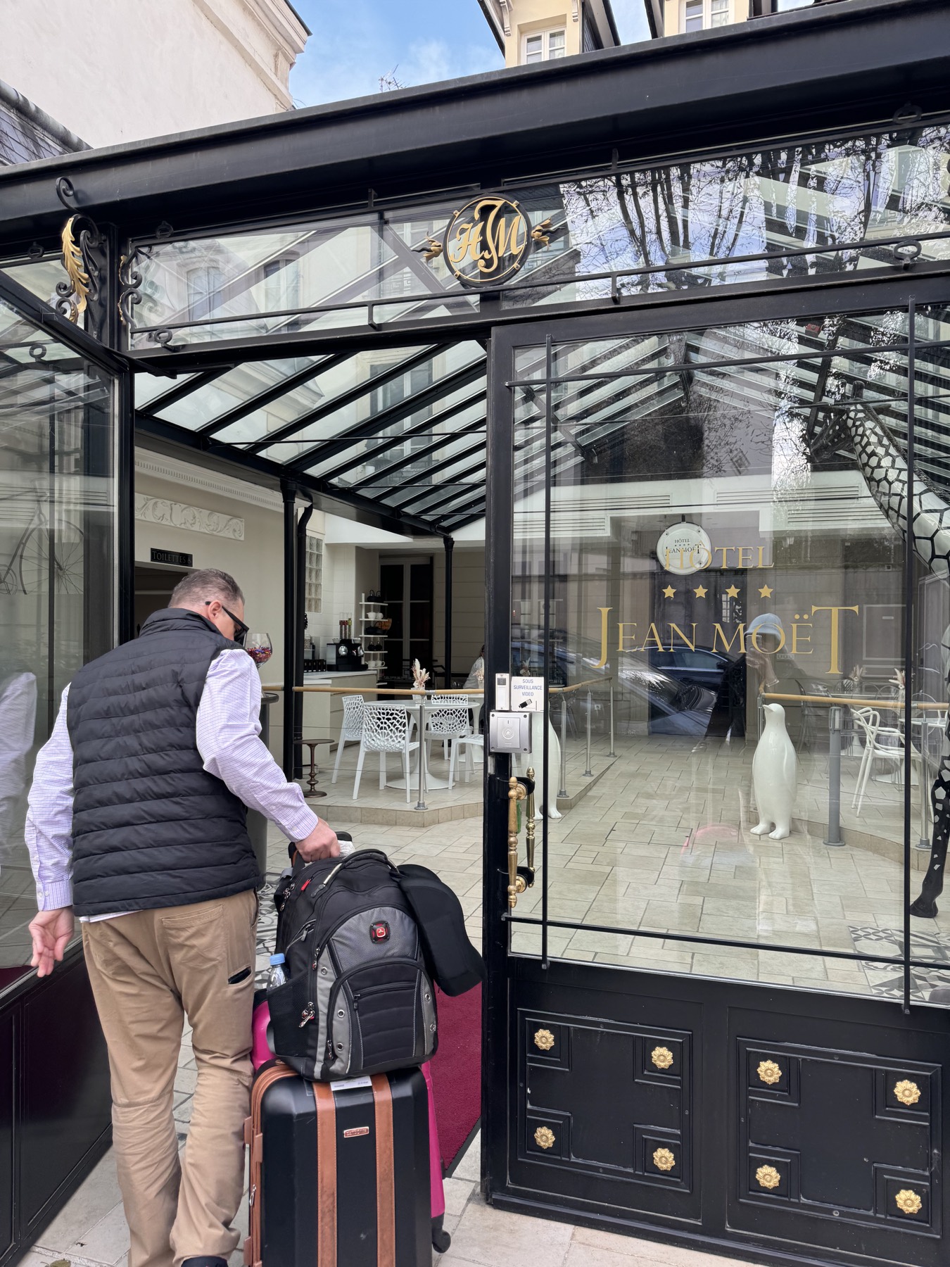 Arriving at Hôtel Jean Moët in Épernay