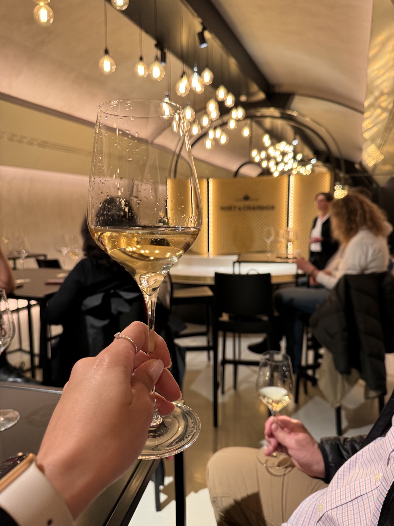 A glass of Champagne during the Moët & Chandon tasting
