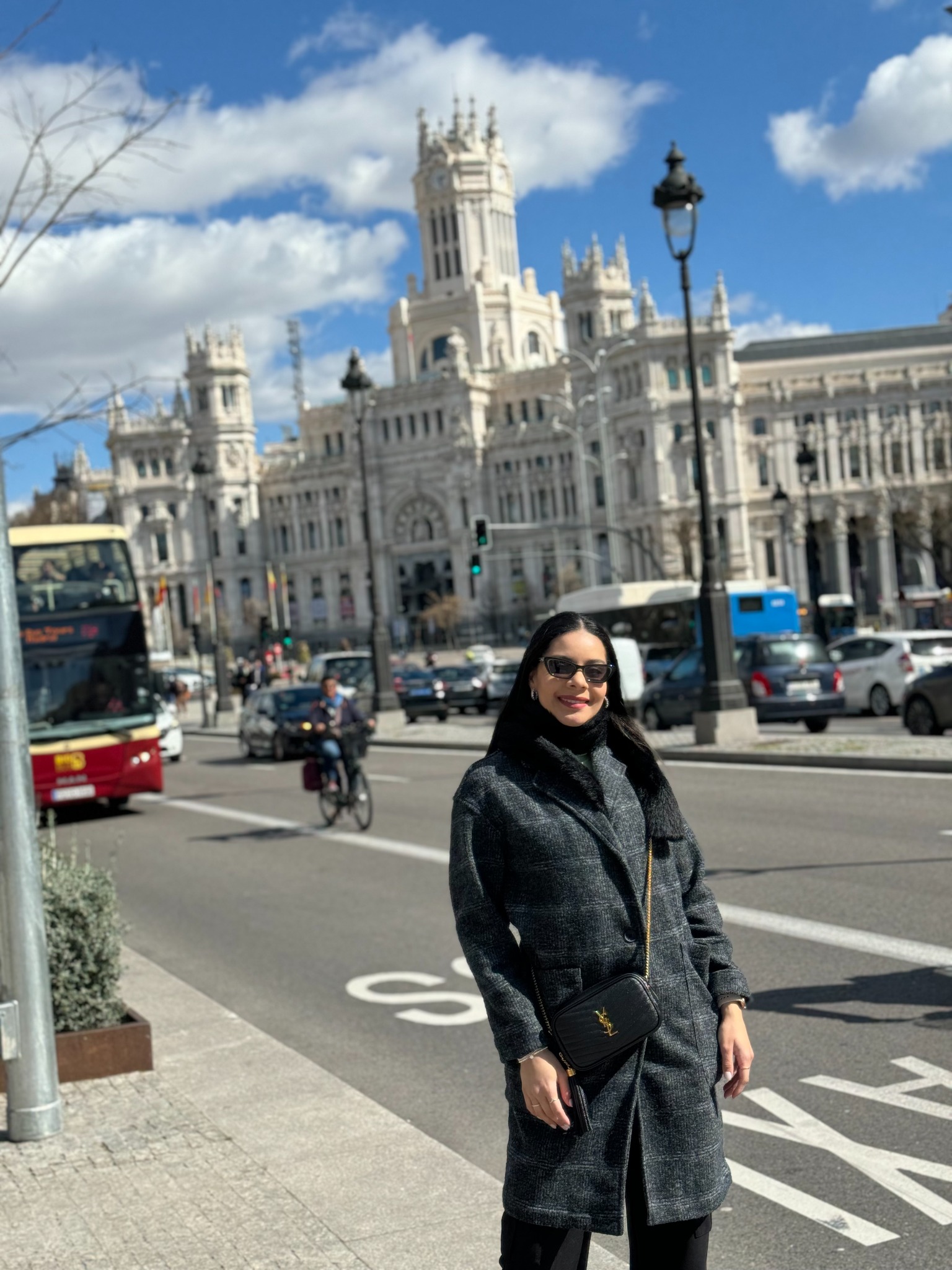 Eliza near Cibeles Palace in Madrid