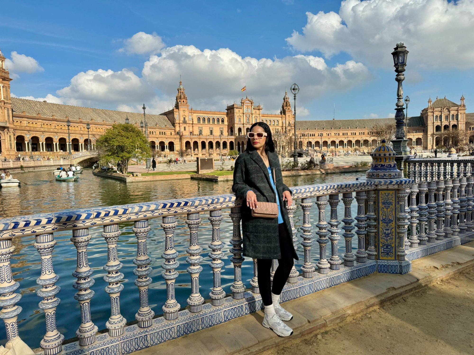 Long coat travel outfit